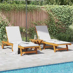 vidaXL Patio Lounge Chair Outdoor Sunbed Poolside Sunlounger Solid Wood Acacia - 78.3  x 23.2 /24.8  x 11.8 /24.4 /29.9 /33.5