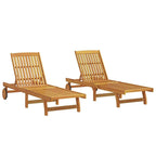 vidaXL Patio Lounge Chair Outdoor Sunbed Poolside Sunlounger Solid Wood Acacia - 78.3  x 23.2 /24.8  x 11.8 /24.4 /29.9 /33.5