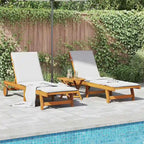 vidaXL Patio Lounge Chair Outdoor Sunbed Poolside Sunlounger Solid Wood Acacia - 78.3  x 23.2 /24.8  x 11.8 /24.4 /29.9 /33.5