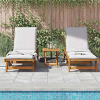 vidaXL Patio Lounge Chair Outdoor Sunbed Poolside Sunlounger Solid Wood Acacia - 78.3  x 23.2 /24.8  x 11.8 /24.4 /29.9 /33.5
