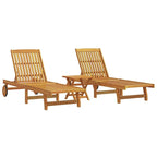 vidaXL Patio Lounge Chair Outdoor Sunbed Poolside Sunlounger Solid Wood Acacia - 78.3  x 23.2 /24.8  x 11.8 /24.4 /29.9 /33.5