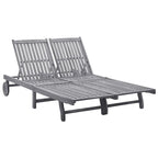 vidaXL Patio Lounge Chair Outdoor Sunbed Poolside Sunlounger Solid Wood Acacia - 78.3  x 23.2 /24.8  x 11.8 /24.4 /29.9 /33.5