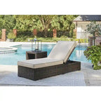 Signature Design by Ashley Coastline Bay Brown Outdoor Chaise Lounge with Cushion - 28.13  W x 76.88  D x 17.25  H