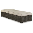 Signature Design by Ashley Coastline Bay Brown Outdoor Chaise Lounge with Cushion - 28.13  W x 76.88  D x 17.25  H