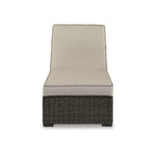 Signature Design by Ashley Coastline Bay Brown Outdoor Chaise Lounge with Cushion - 28.13  W x 76.88  D x 17.25  H