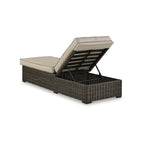 Signature Design by Ashley Coastline Bay Brown Outdoor Chaise Lounge with Cushion - 28.13  W x 76.88  D x 17.25  H