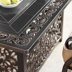 Aluminum 48in Fire Table Set with Four Swivel Rockers & Accessories