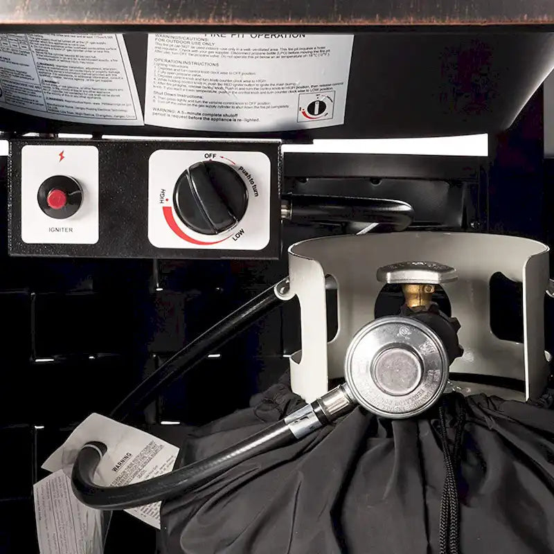 Aluminum 48in Fire Table Set with Four Swivel Rockers & Accessories