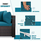 Patio Watcher Morden Outdoor 7-Piece Rattan Wicker Sectional Set Suit for Backyard