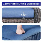 4 Piece Outdoor Sofa Swivel Chair with Table - Brown