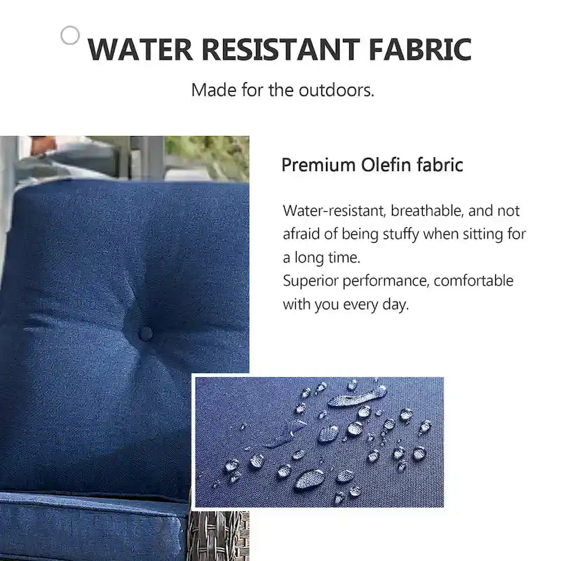 4 Piece Outdoor Sofa Swivel Chair with Table - Brown