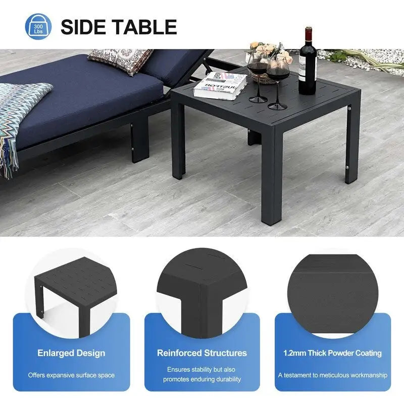 FINCATI Aluminum Patio Furniture Set Outdoor Conversation Sofa with Table - 8 Pieces