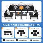 FINCATI Aluminum Patio Furniture Set Outdoor Conversation Sofa with Table - 8 Pieces