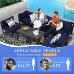 FINCATI Aluminum Patio Furniture Set Outdoor Conversation Sofa with Table - 8 Pieces