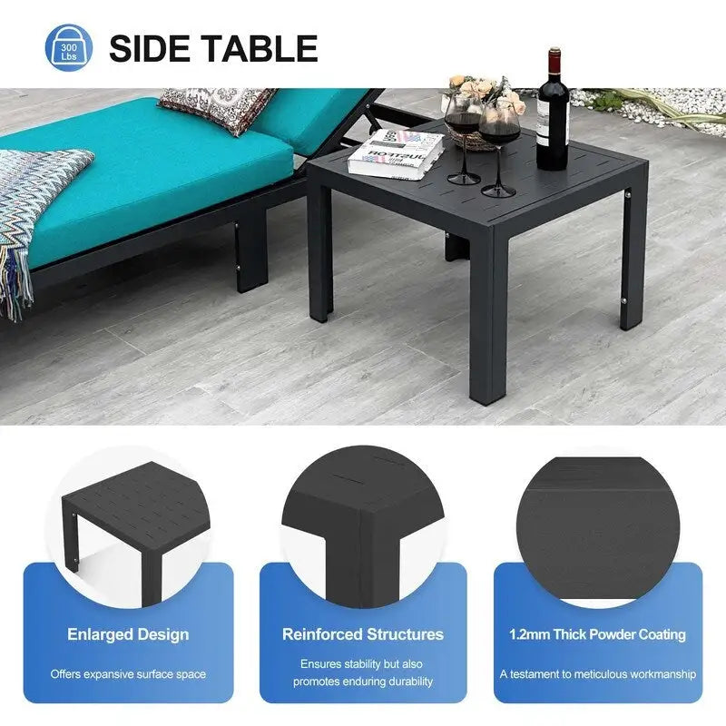 FINCATI Aluminum Patio Furniture Set Outdoor Conversation Sofa with Table - 8 Pieces