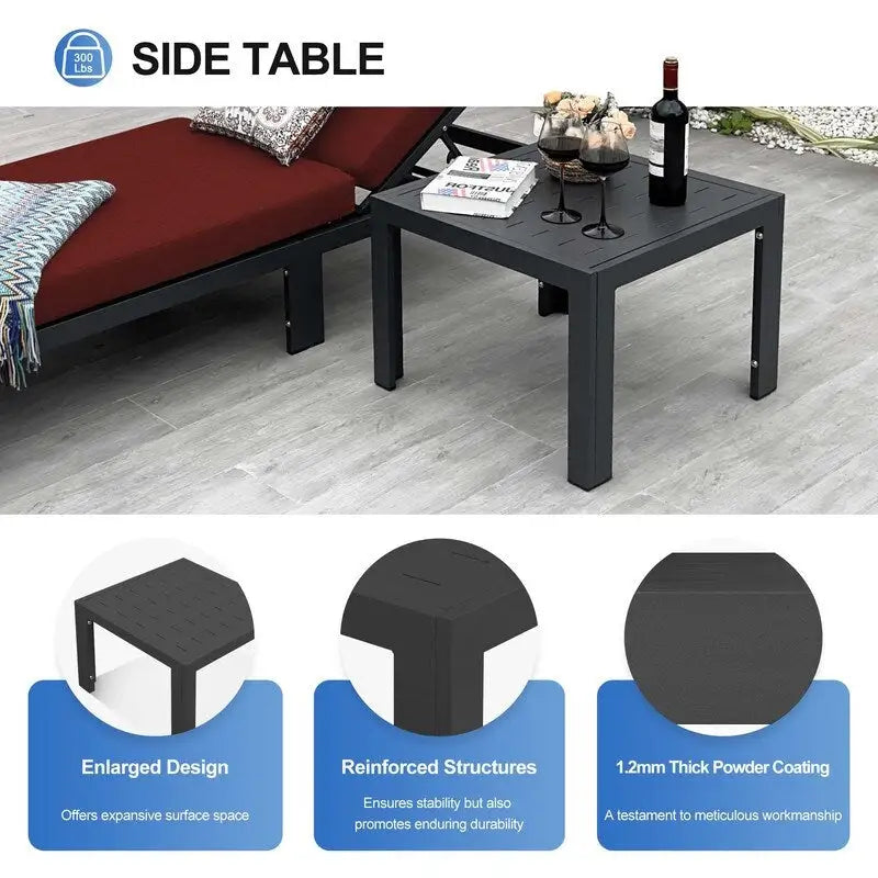 FINCATI Aluminum Patio Furniture Set Outdoor Conversation Sofa with Table - 8 Pieces