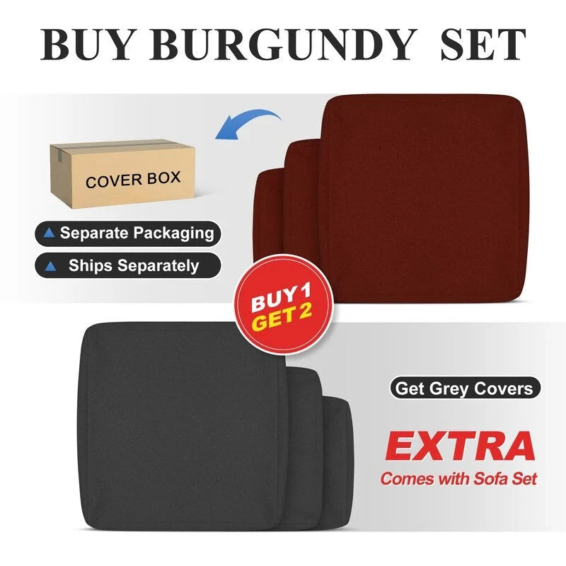 FINCATI Aluminum Patio Furniture Set Outdoor Conversation Sofa with Table - 8 Pieces