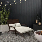 Outsunny Wicker Adirondack Chair for 2 with Cushions & Footrests, PE Rattan Fire Pit Chair