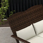 Outsunny Wicker Adirondack Chair for 2 with Cushions & Footrests, PE Rattan Fire Pit Chair