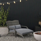 Outsunny Wicker Adirondack Chair for 2 with Cushions & Footrests, PE Rattan Fire Pit Chair