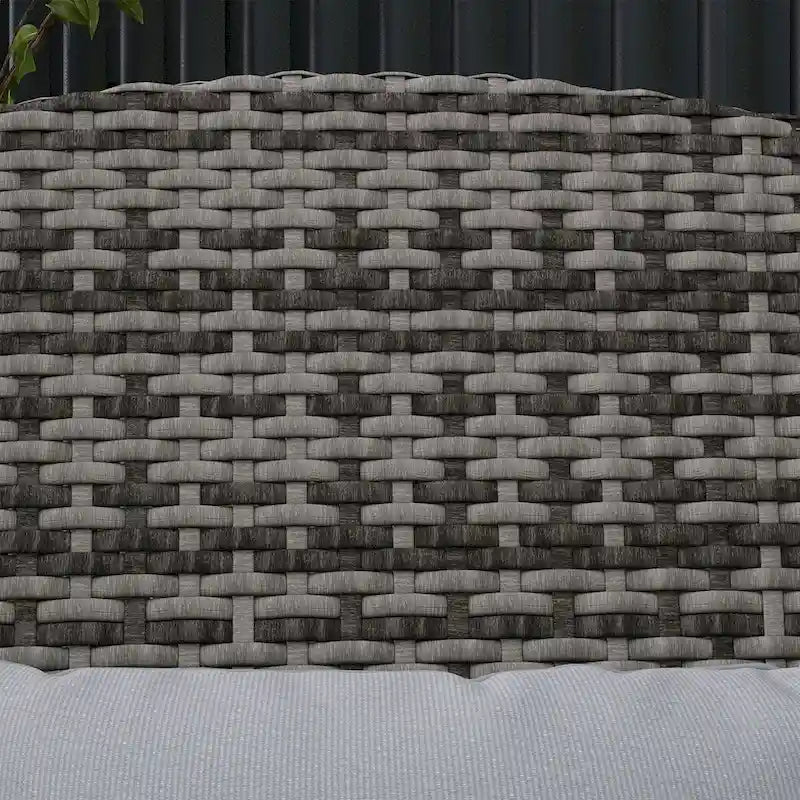 Outsunny Wicker Adirondack Chair for 2 with Cushions & Footrests, PE Rattan Fire Pit Chair