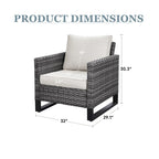 Rattan Dining Chairs Porch Chairs Outside Club Chairs - Grey
