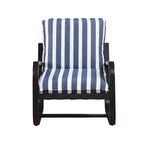 Auburn Outdoor Sling Chair Upholstered in Blue and White Stripe Fabric by Greyson Living