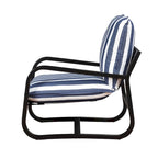 Auburn Outdoor Sling Chair Upholstered in Blue and White Stripe Fabric by Greyson Living