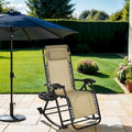Outdoor Foldable Rocking Chairs with Pillow, Cup and Phone Holder