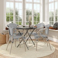 4 Pack All-Weather Commercial Paris Chairs with Arms and Metal Frame - N/A