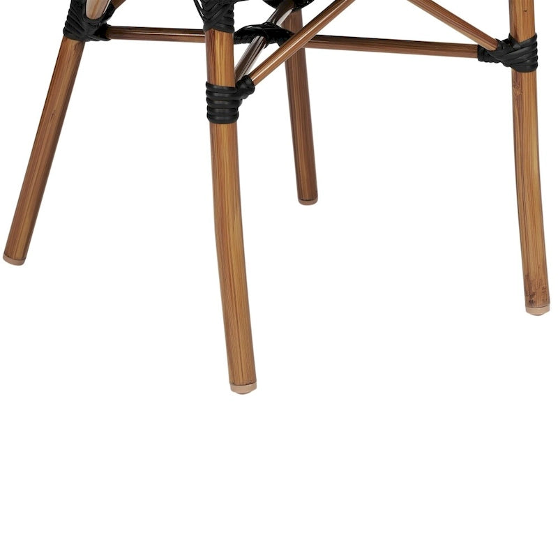 4 Pack All-Weather Commercial Paris Chairs with Arms and Metal Frame - N/A