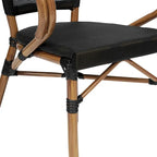 4 Pack All-Weather Commercial Paris Chairs with Arms and Metal Frame - N/A