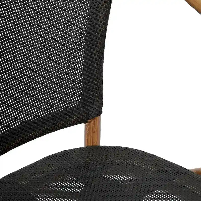 4 Pack All-Weather Commercial Paris Chairs with Arms and Metal Frame - N/A