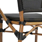 4 Pack All-Weather Commercial Paris Chairs with Arms and Metal Frame - N/A