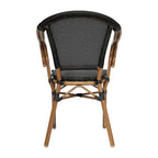 4 Pack All-Weather Commercial Paris Chairs with Arms and Metal Frame - N/A