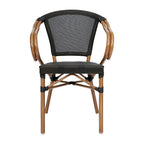 4 Pack All-Weather Commercial Paris Chairs with Arms and Metal Frame - N/A
