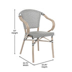 4 Pack All-Weather Commercial Paris Chairs with Arms and Metal Frame - N/A
