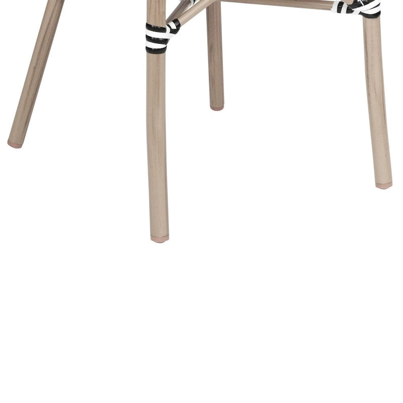 4 Pack All-Weather Commercial Paris Chairs with Arms and Metal Frame - N/A