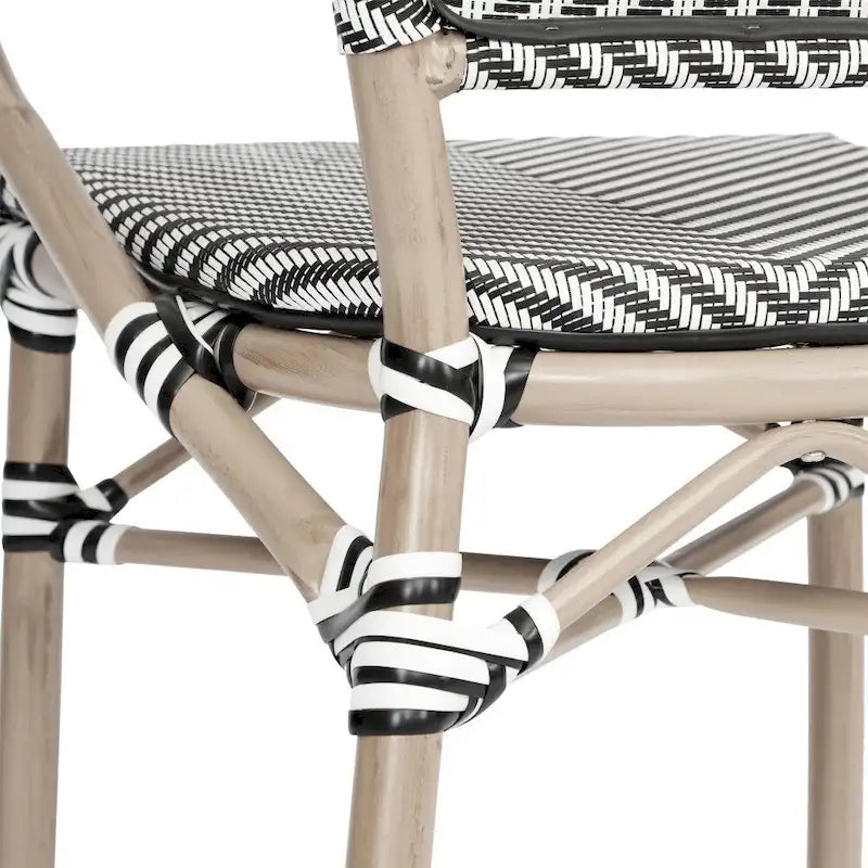 4 Pack All-Weather Commercial Paris Chairs with Arms and Metal Frame - N/A