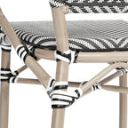 4 Pack All-Weather Commercial Paris Chairs with Arms and Metal Frame - N/A