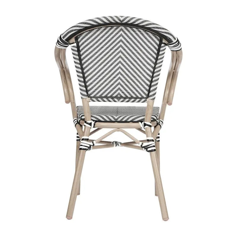 4 Pack All-Weather Commercial Paris Chairs with Arms and Metal Frame - N/A