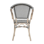 4 Pack All-Weather Commercial Paris Chairs with Arms and Metal Frame - N/A
