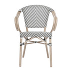 4 Pack All-Weather Commercial Paris Chairs with Arms and Metal Frame - N/A
