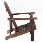 Outdoor Garden Wooden Single Chair With Footstool