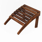 Outdoor Garden Wooden Single Chair With Footstool