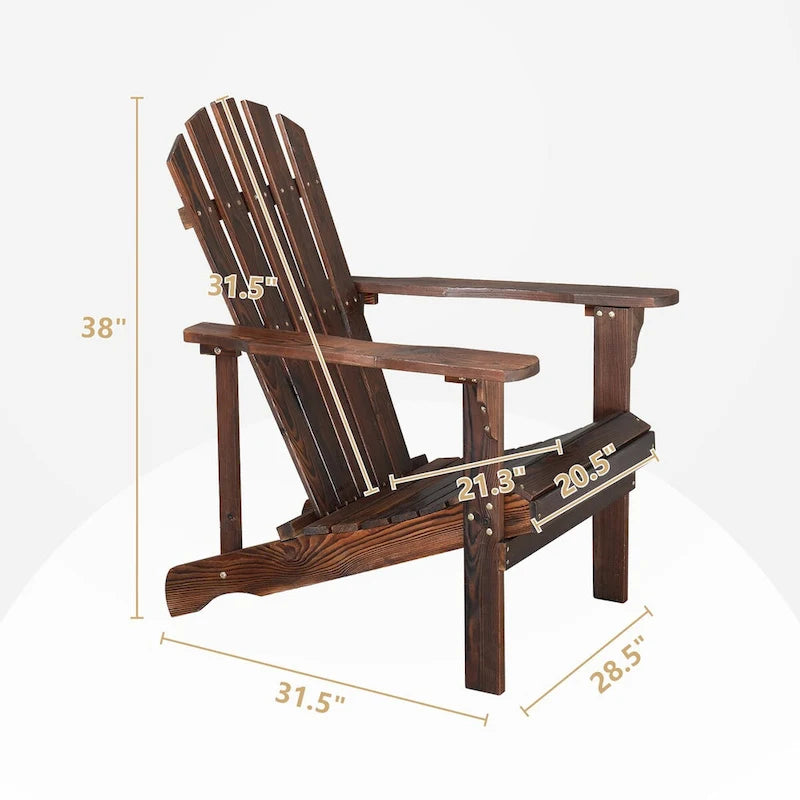 Outdoor Garden Wooden Single Chair With Footstool