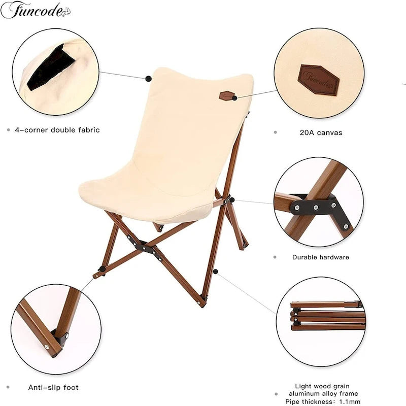 Portable Folding Canvas Camping Chair with Carry Bag for Camping, Beach, Picnic, Garden, Patio