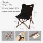Portable Folding Canvas Camping Chair with Carry Bag for Camping, Beach, Picnic, Garden, Patio