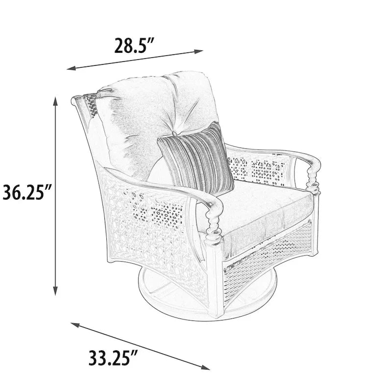 Monterey Patio Motion Swivel Rocking Club Chair