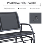 Outdoor 2-Person Glider Bench, Patio Double Swing Rocking Chair with Powder Coated Steel Frame